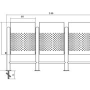 Cesta 3 Puestos Acero Inoxidable 75 LC/U